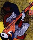 Player Canvas Paintings - sitar player
